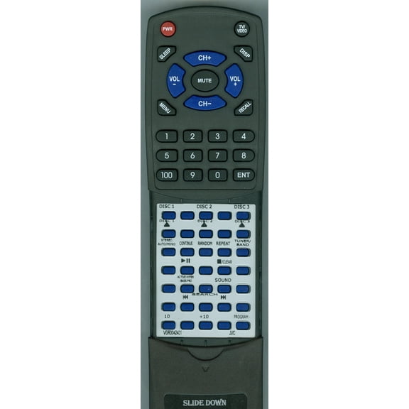 Replacement Remote for JVC VGR0042-401, VGR0042401, RTVGR0042401, RMRXP7, PCXC12, PCXC8BK, PCXC7BK, PCXC7, PCXC11, PCXC11BK