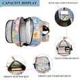 thumbnail image 3 of FORMRS Unisex School Backpack 17" Student Travel Bag with Laptop Compartment, Blue Flowers, 3 of 7