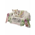 thumbnail image 2 of Easter Gnomes Couch Cover, Spring Floral Colorful Eggs Leaves Beige Sofa Cover Blanket for 2 Seat Cushion, Sectional Sofa Slipcover Furniture Protector for Living Room Bedroom 71''x102'', 2 of 9