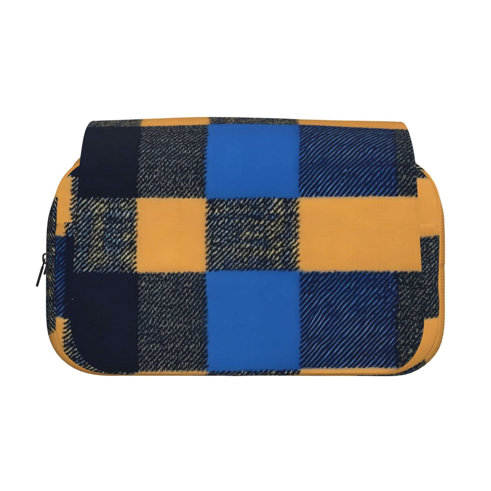 Large-Capacity Flip-Top Double-Layer Pencil Case, Multi-Functional Pocket Pen Case, Durable Stationery Organizer Cornflowerblue Buffalo Plaid Check Tartan Scotland_2
