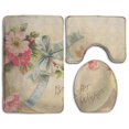 thumbnail image 1 of ABPHQTO Los mejores deseos de Pascua Juego de alfombras de baño de 3 piezas Alfombra de baño Alfombra de contorno y tapa de inodoro ABPHQTO Cont-CHAPPLE-11581, 1 of 2