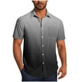 thumbnail image 2 of Antinious Mens Short Sleeve Button up Casual Fashion Turndown Collar Gradation Printing Tshirts,Dark Gray,S, 2 of 5