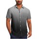 thumbnail image 2 of Blusa y camisa de manga corta con cuello vuelto para hombre, blusa informal de moda con cuello vuelto, estampado degradado, camisa de manga corta con botones, blusa de poliéster para hombre, 2 of 6