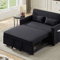 thumbnail image 7 of Sofa Bed Couch, Wood Frame Convertible Sofa Bed with Pull-out Bed, 2 Waist Pillows, Handle, Adjustable Backrest, 7 of 7