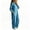Light Blue, variant on Tqcoqu Women's Button Front One Piece Jumpsuit, Collared Long Sleeve Loose Wide Leg One Piece Jumpsuit with Patch Pockets