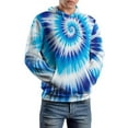 thumbnail image 5 of Blue Spiral Tie-dye Pattern 3D Print Hoodie Men Women Autumn Thin Pullover Sweatshirt Vintage Streetwear Tops, 5 of 6