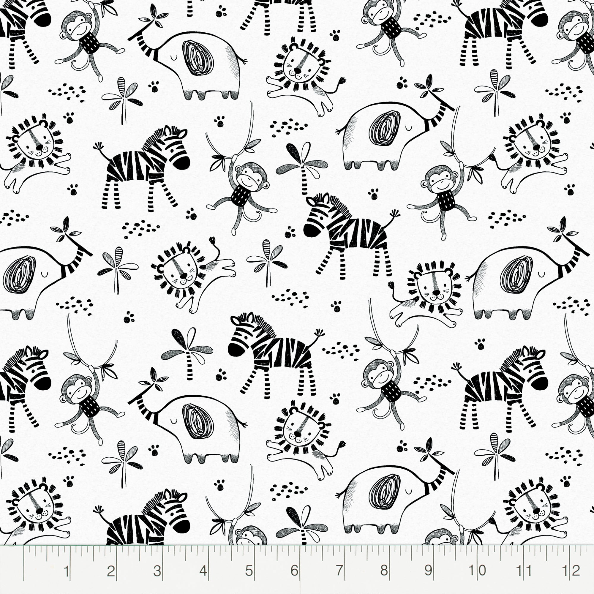 Mainstays 44" Width Cotton Flannel Safari Black/White Fabric 8 Yard Bolt