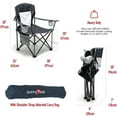 thumbnail image 6 of SUNNYFEEL XL Oversized Camping Chair, Folding Camp Chairs for Adults Heavy Duty Big Tall 300 LBS, Padded Portable Quad Arm Lawn Chair with Pocket for Outdoor/Picnic/Beach/Sports, 6 of 7