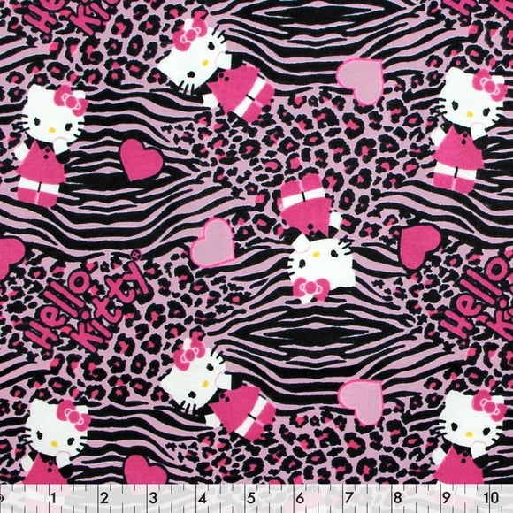 Hello Kitty Cotton Licensed Pre-Cut Flannel - 2 pcs - 36" x 42" (91 cm x 107 cm)