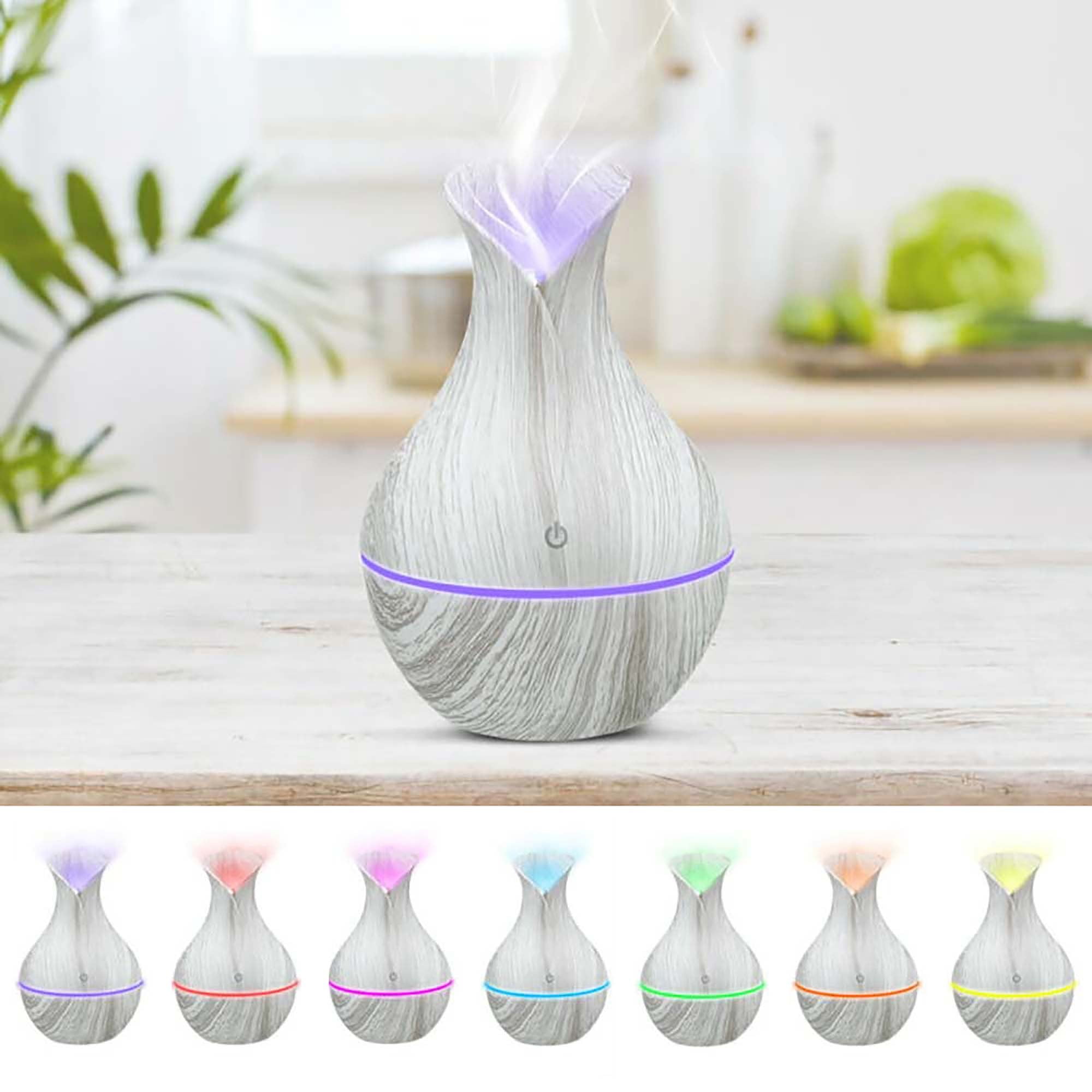 Electric Air Diffuser Aroma Oil Humidifier Relex LED Light Vase Shape