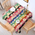 thumbnail image 2 of Pioneer Flower Floral Print Pattern Square Tablecloth,Waterproof Square Table Cover,Wipeable Spillproof Washable Table Cover for Home Kitchen Party Decor 42"X42"(107x107cm), 2 of 6