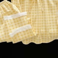 thumbnail image 4 of Girls Summer Outfits Ruffle Sleeve Button Up Dress Tops Plaid Pants Girl Clothes Yellow 5-6 Years, 4 of 5