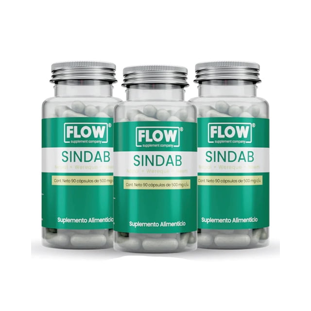 Suplemento FLOW - 3 PACK Sindab con Nopal, Wereque y Neen con 270 cápsulas de 500 mg c/u FLOW SUPPLEMENT COMPANY 17503032222278