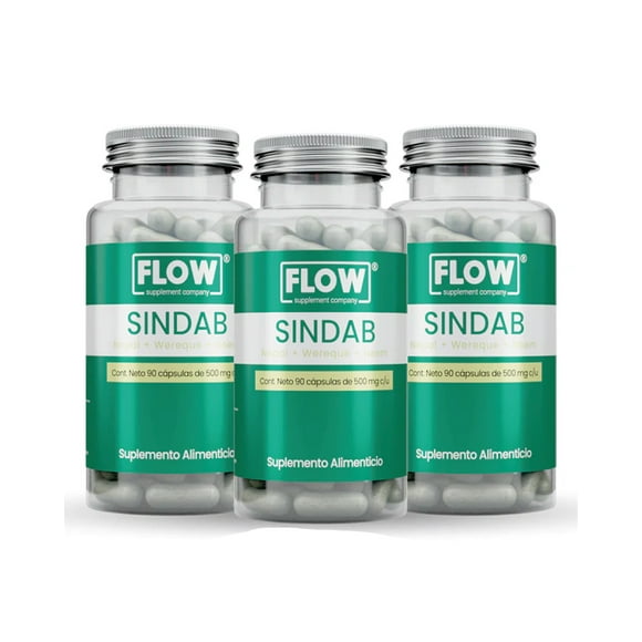 Suplemento FLOW - 3 PACK Sindab con Nopal, Wereque y Neen con 270 cápsulas de 500 mg c/u FLOW SUPPLEMENT COMPANY 17503032222278