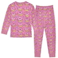 thumbnail image 2 of FORMRS Long Sleeve Top and Pants Pajama Set for Niños 2-Piece Sleepwear, Sizes 18M-8Y, Pink Doughnuts, 2 of 6