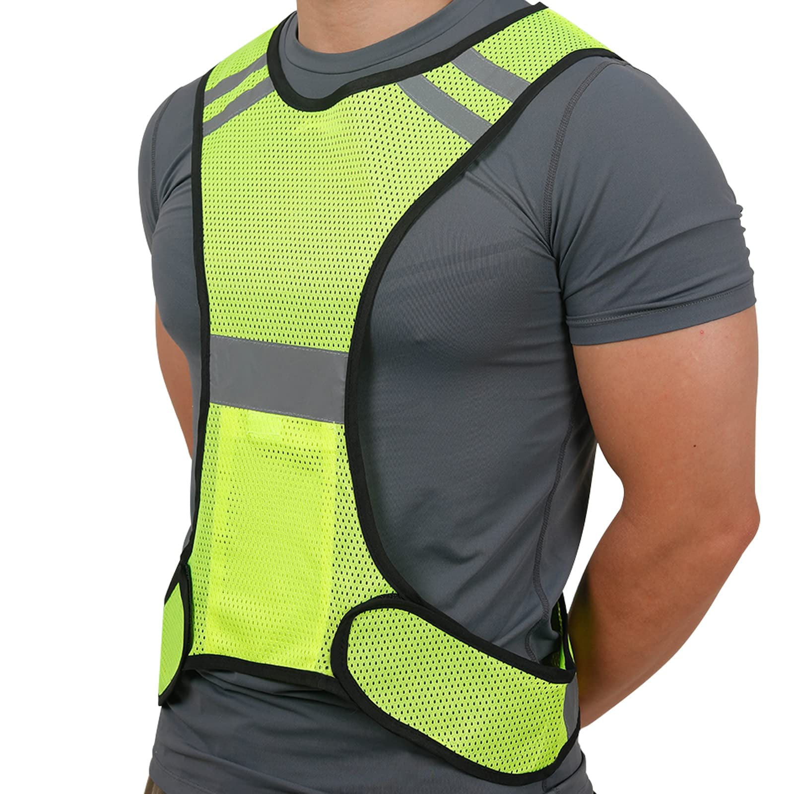 2 pack Safety Vest, Adjustable Reflective Vest Hi Vis Straps with Security Vest Unisex for Running Cycling