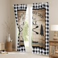 thumbnail image 4 of Lake Life Curtains, Rustic Farmhouse Blackout Curtains 38"Wx54"L Geometric Buffalo Plaid Curtains & Drapes Teens Adult, Wooden Barn Door Window Treatments Cabin Lodge Decor,Black White Brown, 4 of 5