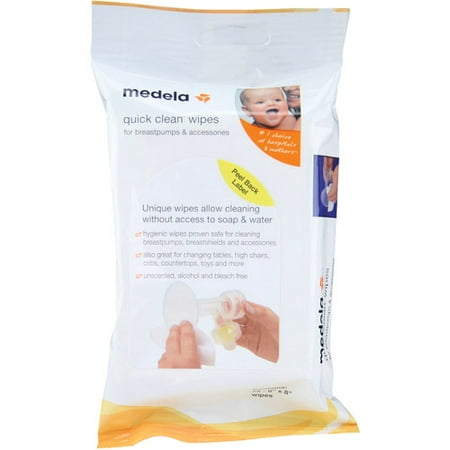 (4 Pack) Medela Quick Clean Breast Pump and Accessories Wipes - 24