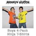 thumbnail image 2 of BROOKLYN VERTICAL 4-Pack Boys Ninja Short Sleeve Crew Neck T-Shirt with Chest Print | Soft Cotton Sizes 6-20, 2 of 4