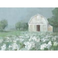 thumbnail image 2 of Nai, Danhui 14x12 Black Ornate Wood Framed with Double Matting Museum Art Print Titled - White Barn Meadow, 2 of 4
