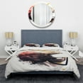 thumbnail image 3 of Designart "Helmeted Football Player IV" Modern Bedding Covert Set - Sport Football Red Sports Bed Set With 2 Shams, 3 of 6