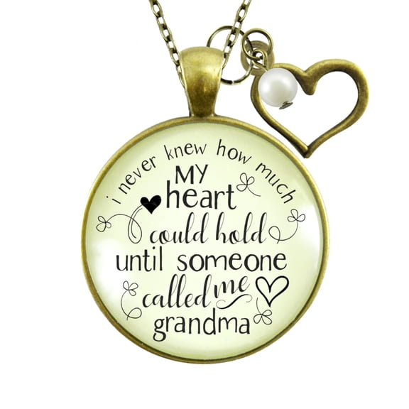 New Grandma Necklace Never Knew Grandmother Gift Gutsy Goodness Adult Female Bronze Metal Jewelry