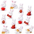 thumbnail image 1 of 12Pcs Small Rabbit Figurines Cartoon Bunny Adornments Bunny Modeling Statues Miniature Rabbit, 1 of 8
