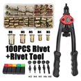 thumbnail image 2 of 100 Pcs Écrous de Rivet Ou Écrous de Rivet Filetés à la Main Pistolet BT606 M3 M4 M5 M6 M8 Riveteuse Manuelle à Double Insert Outil de Rivetage à Rivet, 2 of 6