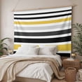 thumbnail image 3 of Yellow Black Stripe Tapestry for Bedroom Wall Hanging Tapestry, Modern Abstract Art Coarse Striped Ceiling Backdrop Tapestries Poster Blanket Wall Decor for Teens Room Living Room Dorm 59" x 90", 3 of 8