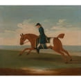 thumbnail image 2 of James Seymour 17x15 Gold Ornate Wood Frame and Double Matted Museum Art Print Titled - One of Four Portraits of Horses, a Chestnut Racehorse Exercised by a Trainer in a Blue Coat- Gallop, 2 of 4