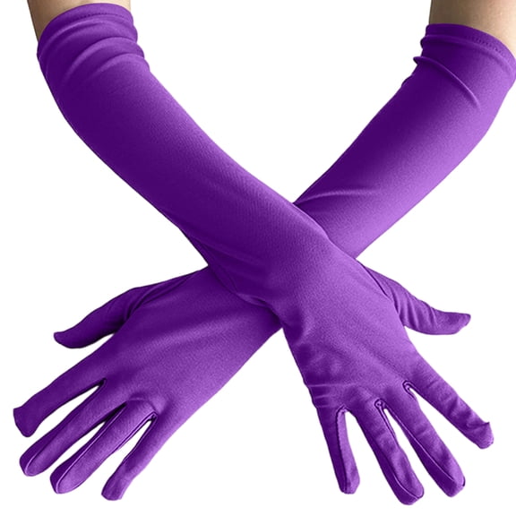dgysar Women's Party Gloves Pack, Stretchy Material for a Snug Fit, Perfect for Enhancing Evening Gown or Performance Costume. Purple