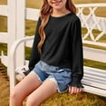 thumbnail image 5 of Size 3-12 Year Blouses for Girls Dressy Casual Crew Neck Eyelet Tops Long Sleeve Shirts Puff Sleeve Tunics with Curved Hem, 5 of 6
