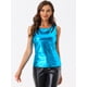 thumbnail image 3 of Disfraz de navidad Camiseta sin mangas Allegra K Cuello En U Azul Oscuro S, 3 of 6
