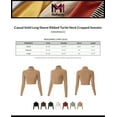 thumbnail image 2 of MixMatchy Women's Casual Solid Long Sleeve Ribbed Turtle Neck Cropped Sweater, 2 of 7