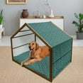 thumbnail image 2 of Hedgehog Pet House, Forest Life Inspired Pattern with Amanita Mushrooms Rodent Animals Woodland Themed, Outdoor & Indoor Portable Dog Kennel with Pillow and Cover, 5 Sizes, Multicolor, by Ambesonne, 2 of 4