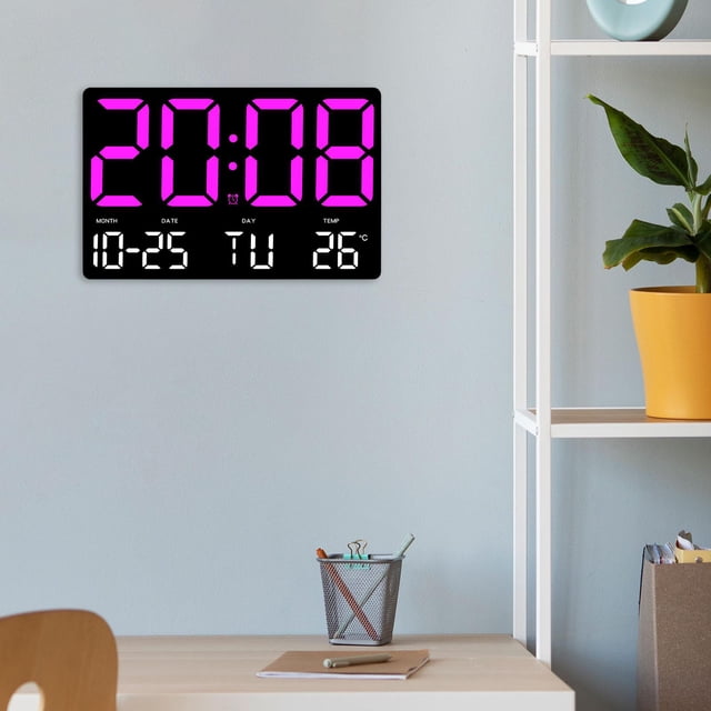 Reloj Despertador digital Macarena pantalla LED multifuncional para Niños y adultos púrpura