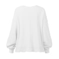 thumbnail image 3 of Sudadera De Mujer, Patrón De Gofres, Mano De Obra Fina, Suéter De Otoño, Color Puro Para Oficina ANGGREK  Otros, 3 of 5