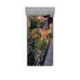 thumbnail image 2 of Japanese Bedding Set with Sheet & Covers, Forest Landscape from a Wooden Balcony in the Fall Paradise Maple Tree Print, Printed Bedroom Decor 2 Shams, 4 Sizes, Green Brown, by Ambesonne, 2 of 3