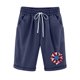 thumbnail image 1 of Mujeres Pantalones Cortos Casual Estampado Elástico de la Cintura Medio Pantalones Cortos, Casual con Bolsillos para el Uso Diario, 1 of 6