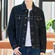 thumbnail image 3 of Abrigo vaquero para hombre, chaqueta vaquera corta informal ajustada con botones para hombre, ropa masculina negra, precio económico, elegante, diseñador Y2k, entrega rápida en Corea, 3 of 5