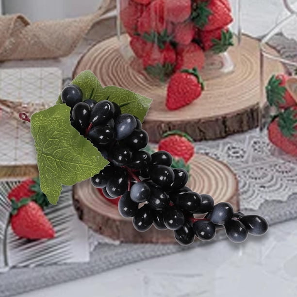 Woration 4 Grappes Artificielle Raisin Simulation Fruit Décoration Fausse Vert Raisins avec Vignes Cuisine Parti Jardin Maison Prop Cabinet Affichage (36 gélules