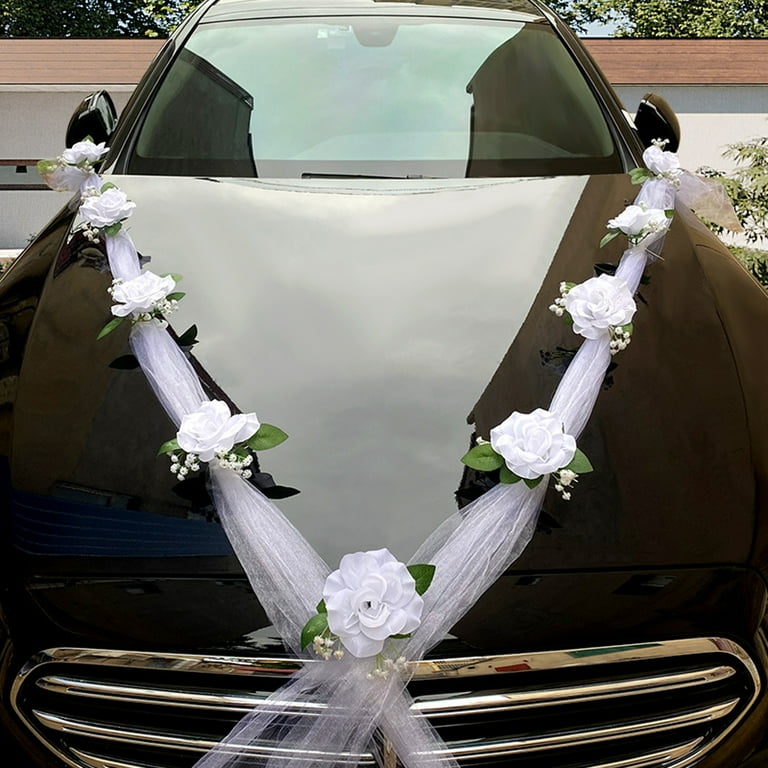 Warkul Wedding Car Flower Decoration Artificial Flowers European Style Decorations with Suction Cup for Wedding Car Decoration Party Events