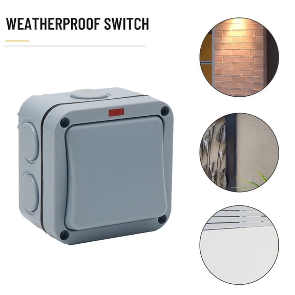 1 Gang Waterproof Ip66 Outdoor Garden Weatherproof Single Light Switch Gray