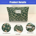 thumbnail image 5 of Vocoste Floral Makeup Bag Large Capacity Makeup Pouch for Coin Purse Foundations Lipsticks Brushes Green, 5 of 7