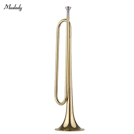 Muslady B Flat Bugle Call Trumpet Brass Material with Mouthpiece for School Band Cavalry Beginner Military (Best Trumpet Mouthpiece For Beginners)