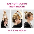 thumbnail image 4 of Hawwwy Premium 2 Piece Hair Bun Maker with Hair Ties Bobby Pins - Snap-and-Roll Bun Hair Tool- Magic Bun Tool, Donut Hair, Perfect Bun Makers Hair Pins French Twist Donuts for Updos Kids - Black, 4 of 6