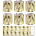 thumbnail image 1 of Napkin Rings Set of 6PCS,Rhinestone Bling Napkin Rings Holder for Wedding Birthday Party， Golden, 1 of 6