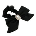 thumbnail image 5 of Unique Bargains 1 Pc Grace Square Pearl Bow Scrunchie Hair Elastic Band Black, 5 of 5