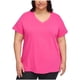 thumbnail image 1 of Calvin Klein Womens Cotton V Neck Basic T-Shirt, brghtpink, Plus Size, 3X, 1 of 1