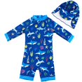 thumbnail image 1 of Baby Boy Bathing Suit UPF50 Sun Protection Blue Shark ls ,6-9 Months, 1 of 2